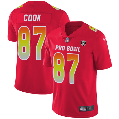 Raiders #87 Jared Cook Red Youth Stitched Football Limited AFC 2019 Pro Bowl Jersey