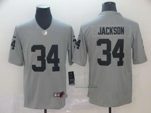 Raiders 34 Bo Jackson Gray Inverted Legend Limited Jersey