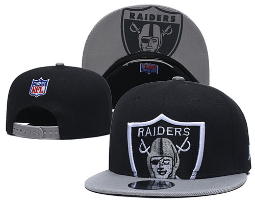 Raiders Team Logo Black Gray Adjustable Hat GS