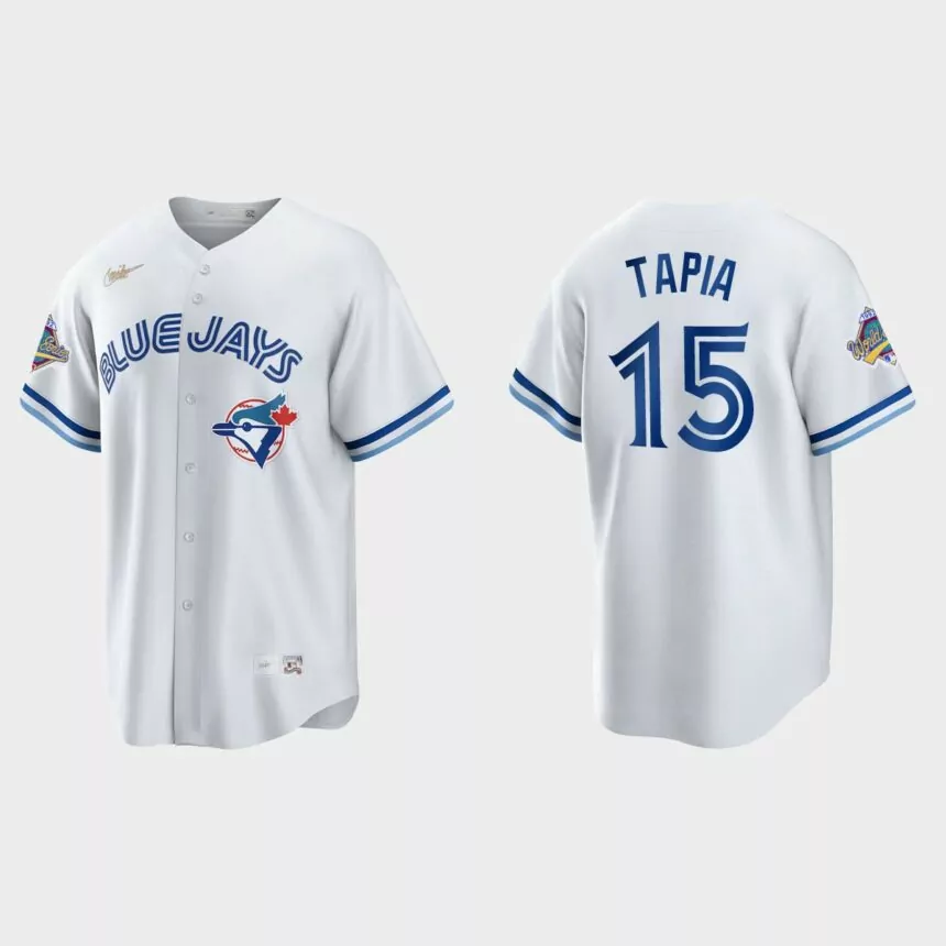 Raimel Tapia Toronto Blue Jays 1992 World Series Patch Cooperstown Jersey – White