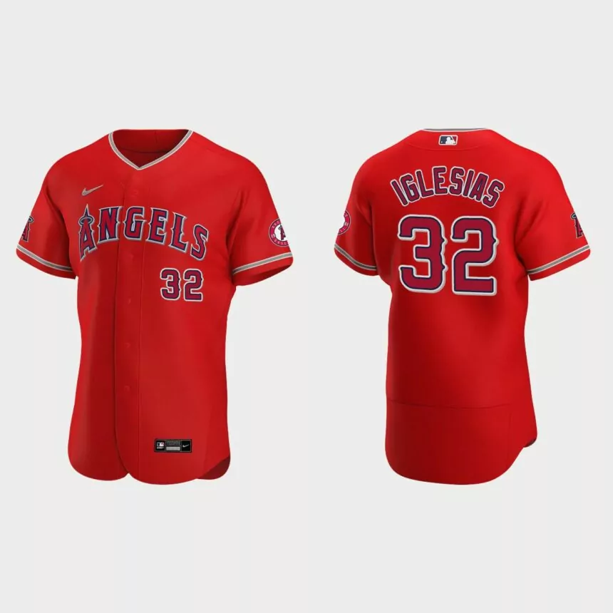 Raisel Iglesias #32 Los Angeles Angels Authentic Jersey – Red