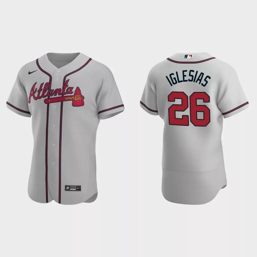 Raisel Iglesias Atlanta Braves Authentic Road Jersey – Gray