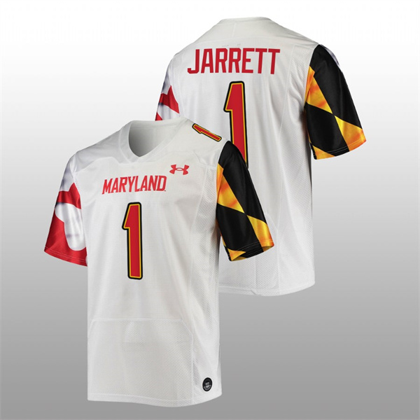 Rakim Jarrett Maryland Terrapins White 2022-23 College Football Replica Jersey Men's Jersey Maryland Terrapins Rakim Jarrett College Football White Replica Jersey