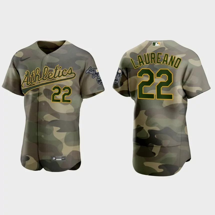 Ramon Laureano Oakland Athletics 2021 National Armed Forces Day Authentic Jersey – Camo