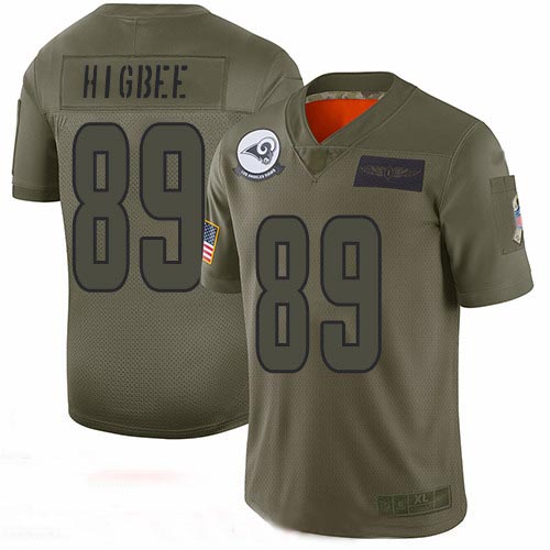 Rams #89 Tyler Higbee Camo Youth Stitched Football Limited 2019 Salute to Service Jersey