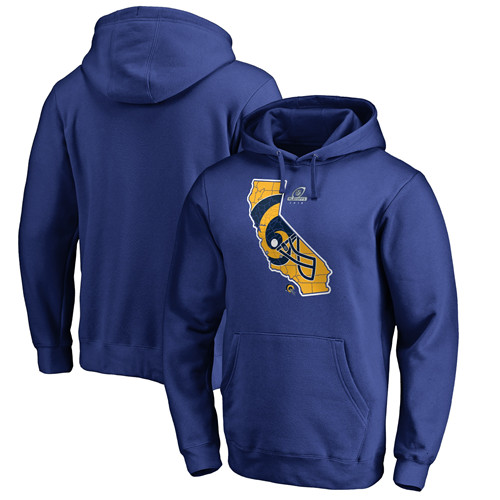Rams Blue 2018 NFL Playoffs Men's Pullover Hoodie