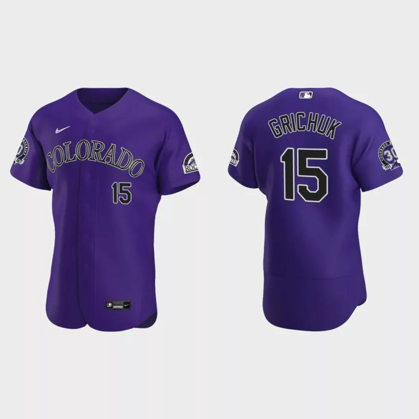 Randal Grichuk Colorado Rockies 30th Anniversary Authentic Jersey – Purple