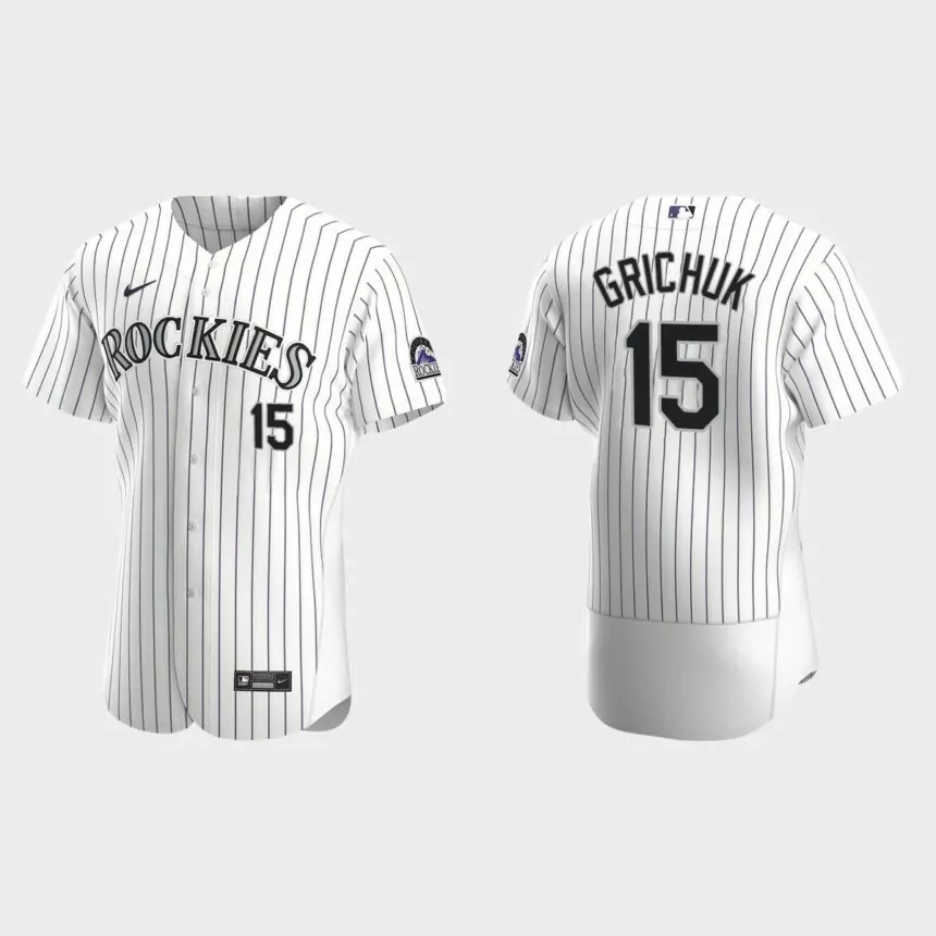 Randal Grichuk Colorado Rockies Authentic Home Jersey – White Purple