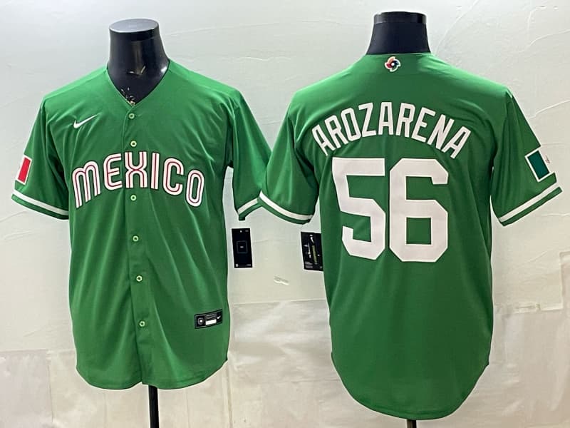 Randy Arozarena Mexico Baseball Nike 2026 World Baseball Classic Road Stadium Jersey  - Green