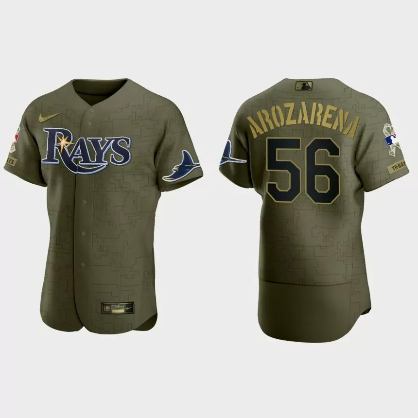 Randy Arozarena Tampa Bay Rays 2021 Salute to Service Digital Camo Jersey – Green