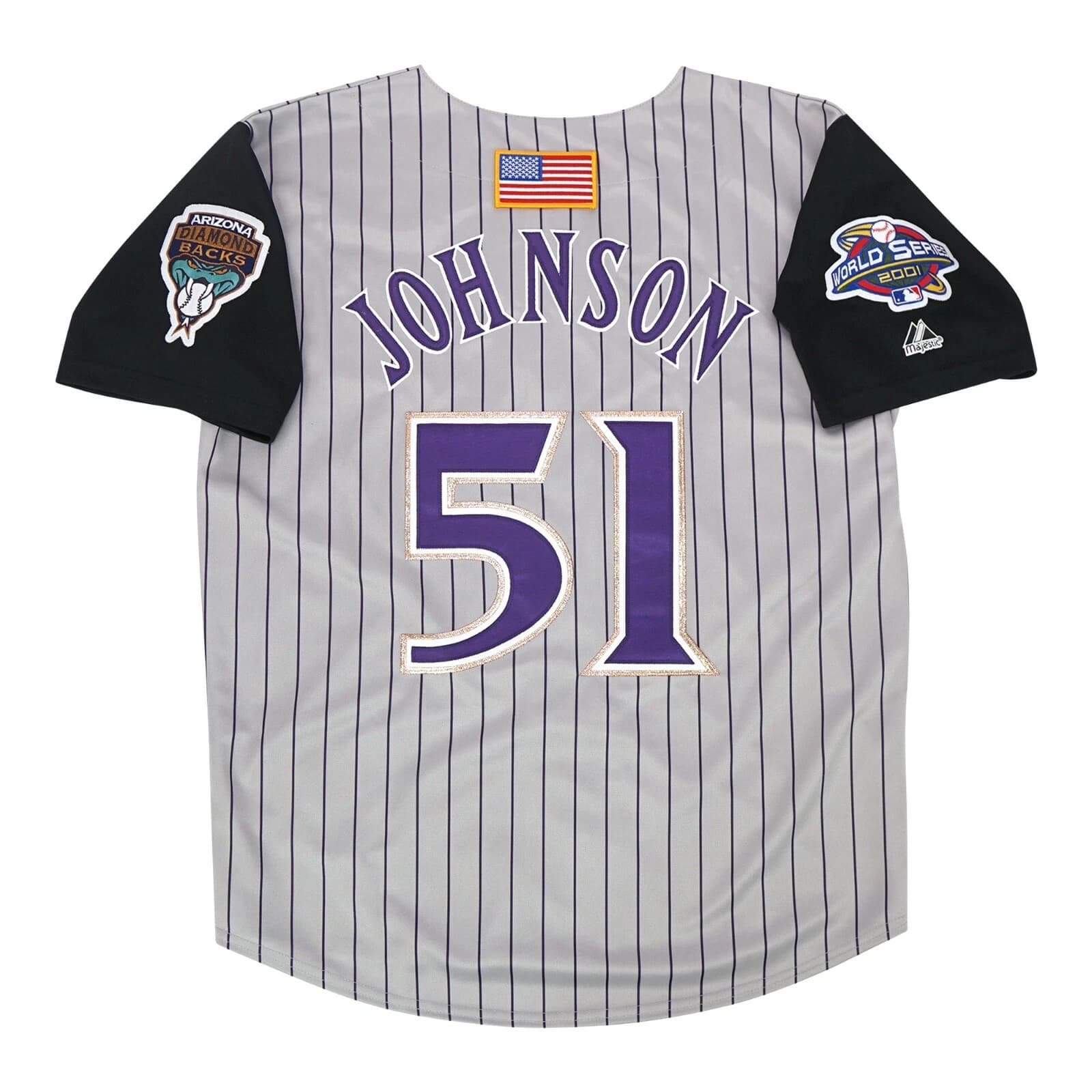 Randy Johnson 2001 Arizona Diamondbacks Grey Road World Series Men's Jersey