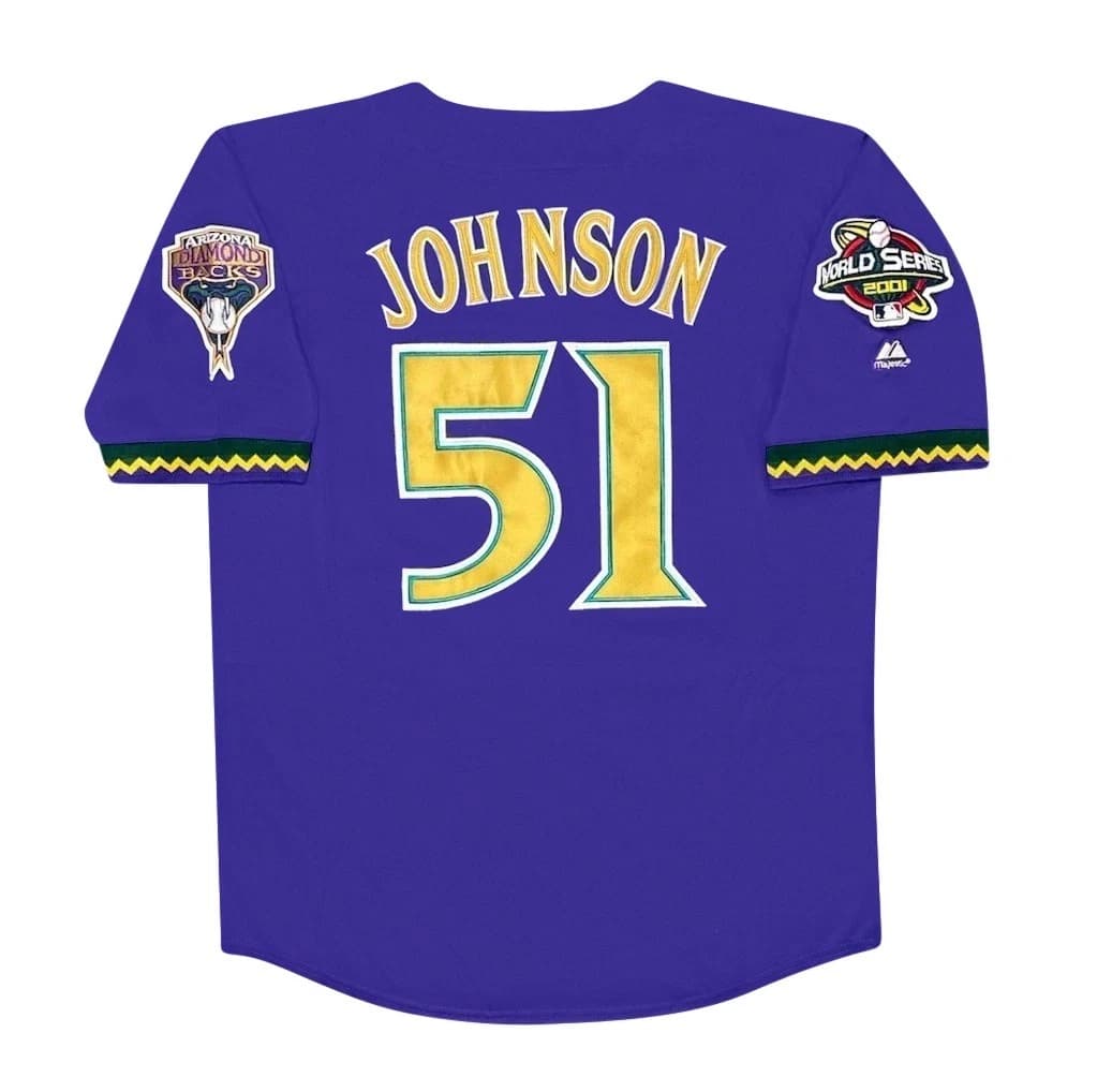 Randy Johnson Arizona Diamondbacks 2001 World Series Purple Men's Jersey