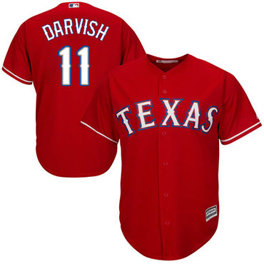 Rangers #11 Yu Darvish Red Cool Base Stitched Youth MLB Jersey