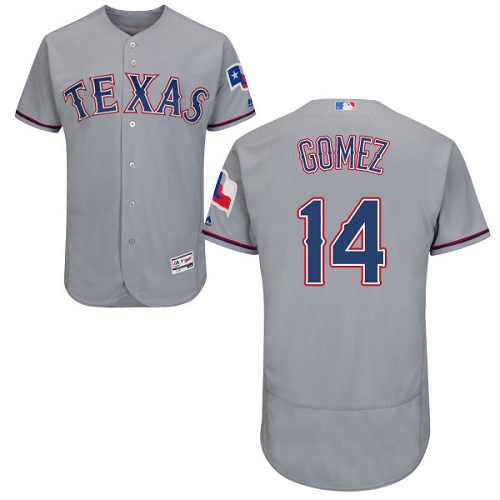 Rangers #14 Carlos Gomez Grey Flexbase Authentic Collection Stitched MLB Jersey
