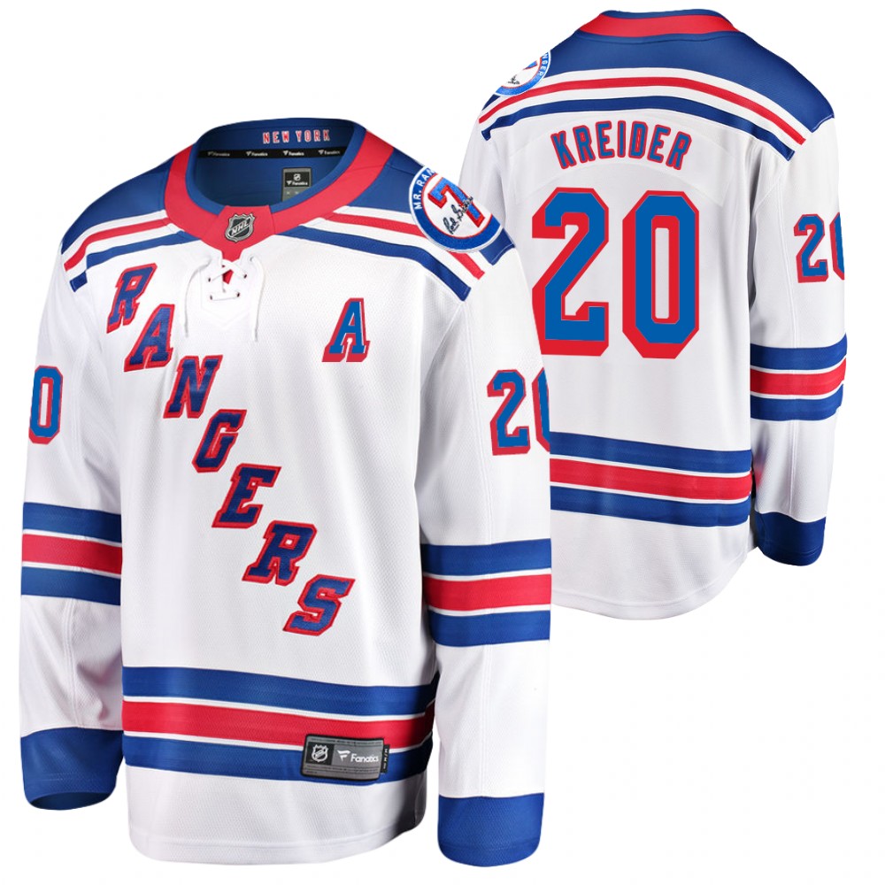 Rangers #20 Chris Kreider White Mr. Ranger 7 Memorial Patch Jersey
