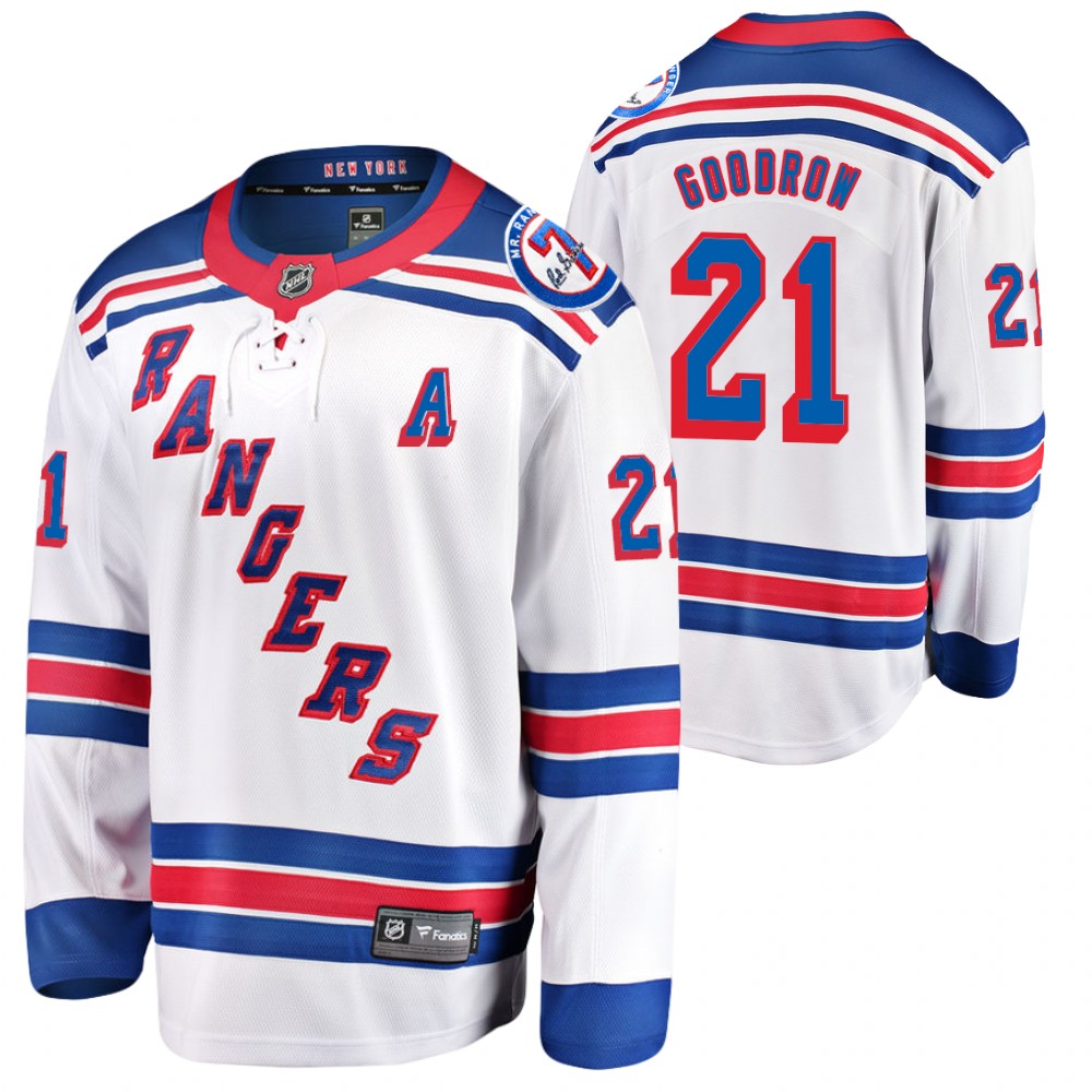 Rangers #21 Barclay Goodrow White Mr. Ranger 7 Memorial Patch Jersey