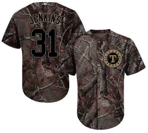 Rangers #31 Ferguson Jenkins Camo Realtree Collection Cool Base Stitched Baseball Jersey