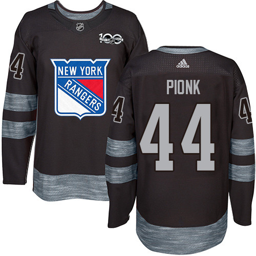 Rangers #44 Neal Pionk Black 1917-2017 100th Anniversary Stitched Hockey Jersey
