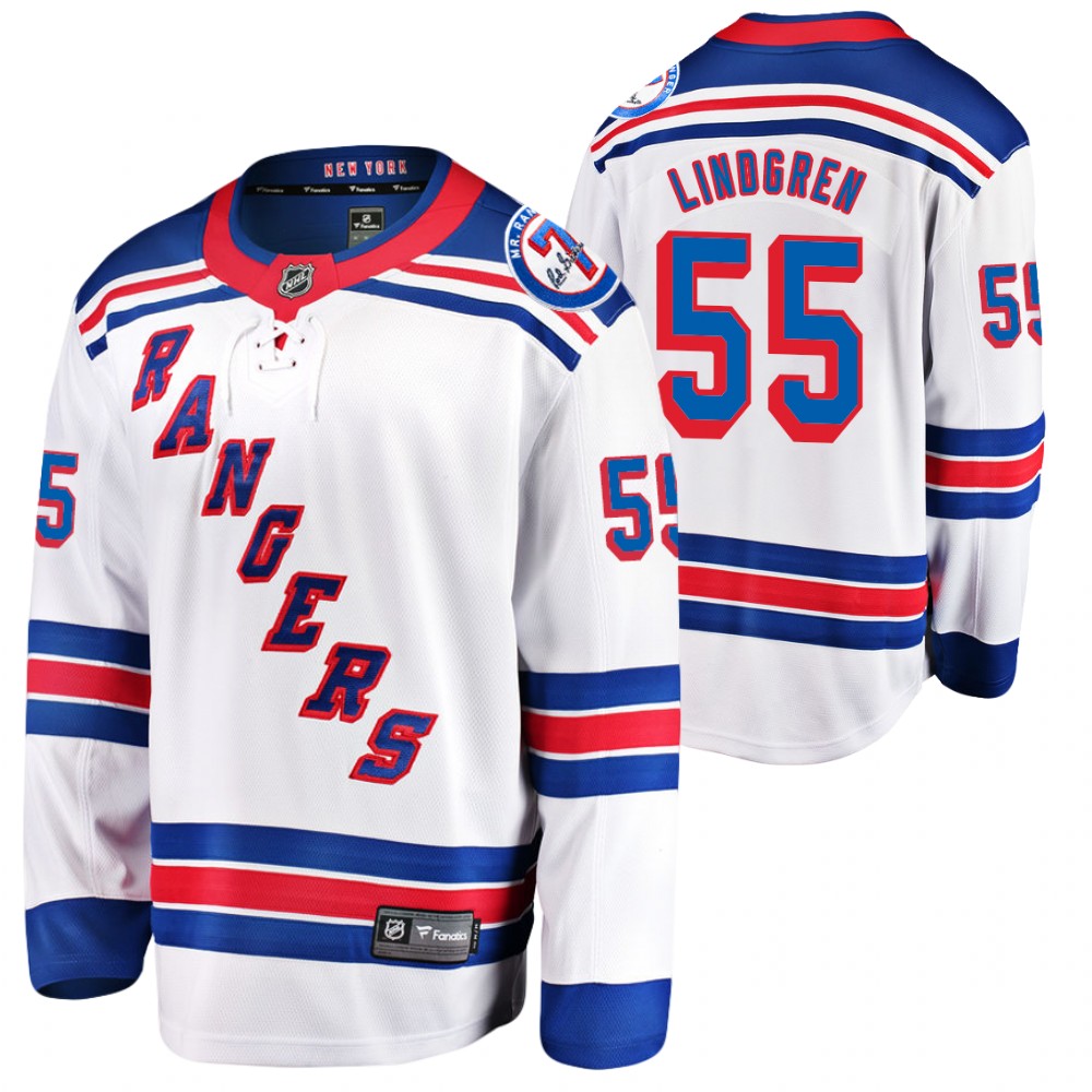 Rangers #55 Ryan Lindgren White Mr. Ranger 7 Memorial Patch Jersey