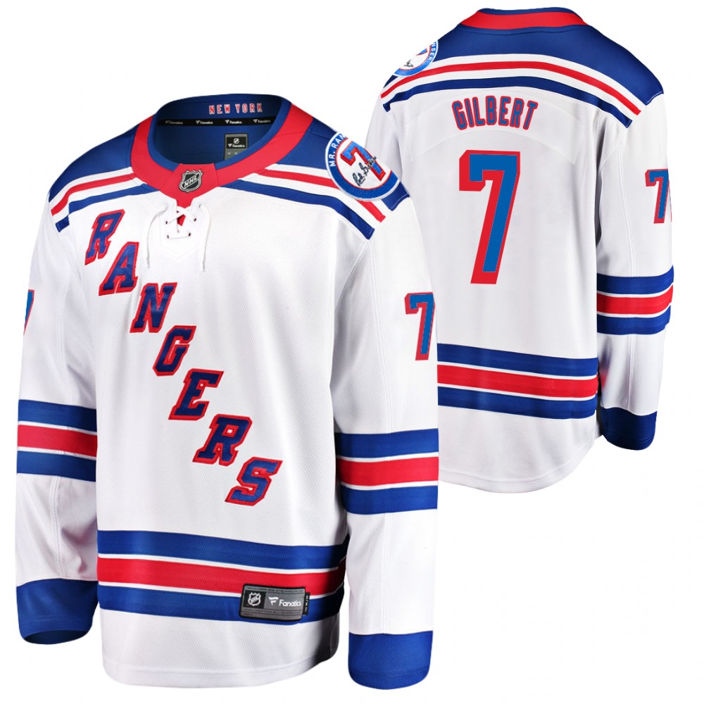 Rangers #7 Rod Gilbert White Mr. Ranger 7 Memorial Patch Jersey