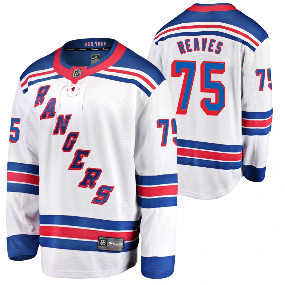 Rangers #75 Ryan Reaves White 2021 Away Jersey
