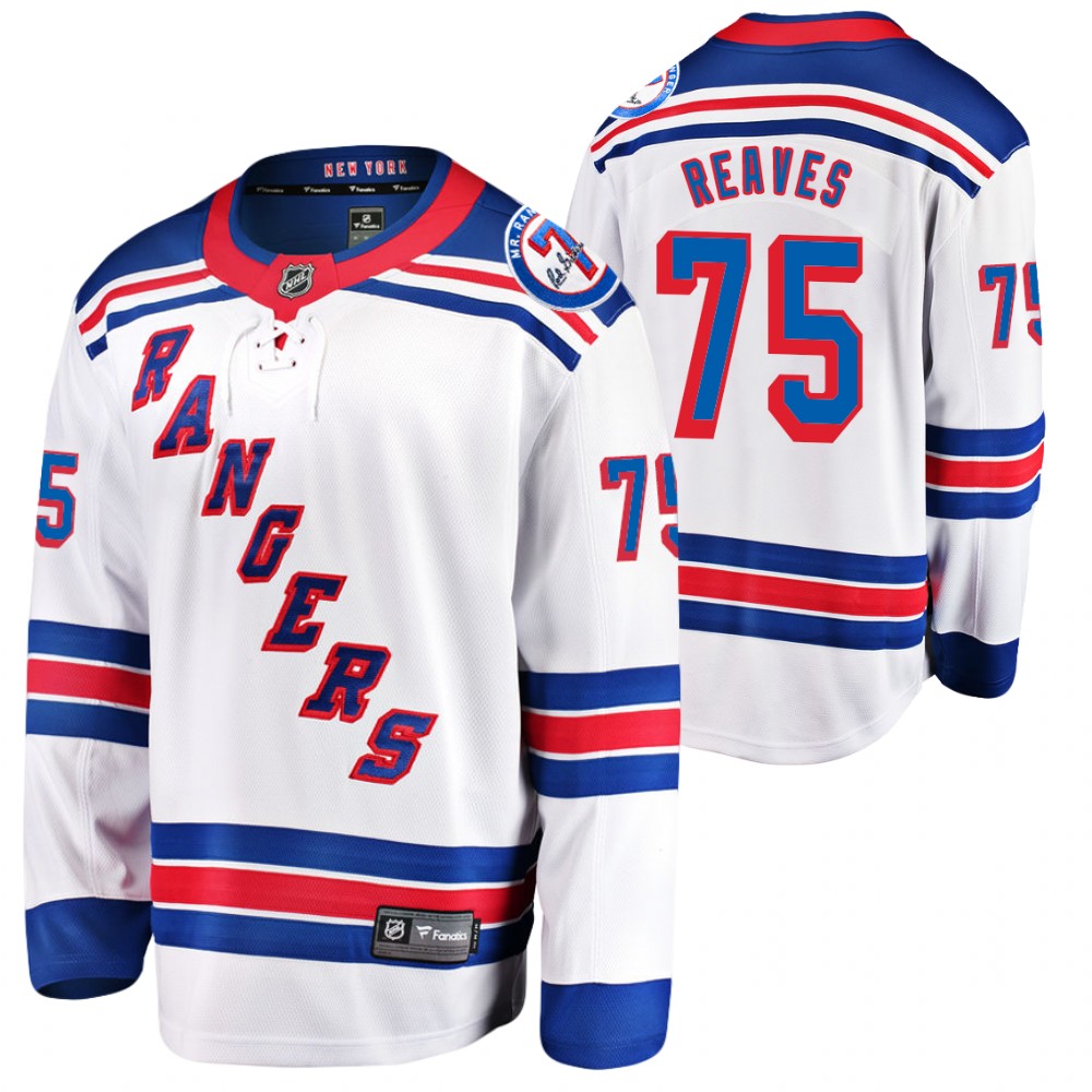 Rangers #75 Ryan Reaves White Mr. Ranger 7 Memorial Patch Jersey