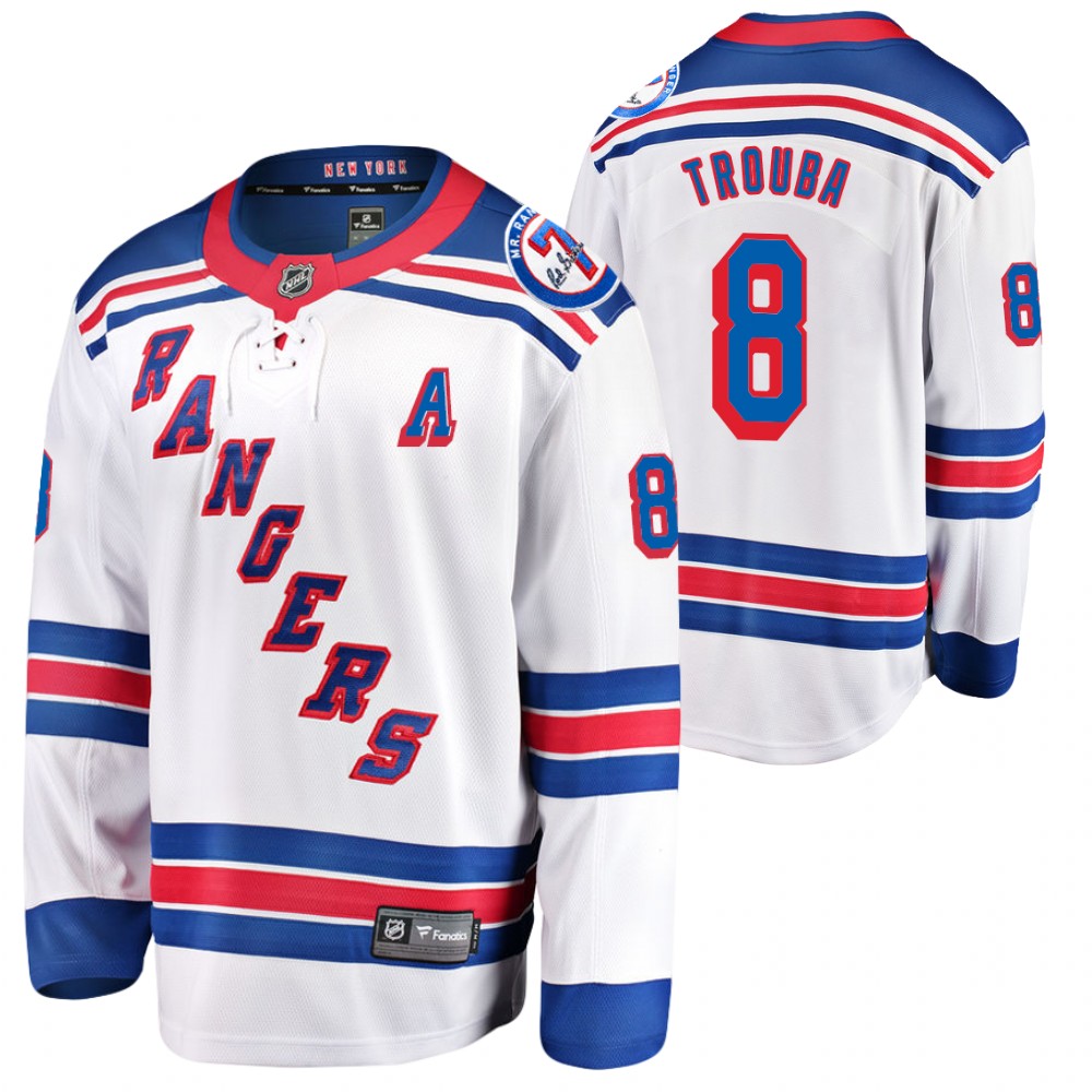 Rangers #8 Jacob Trouba White Mr. Ranger 7 Memorial Patch Jersey