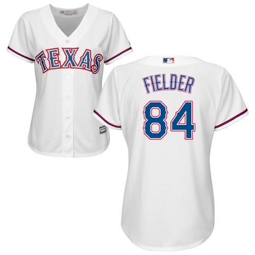 Rangers #84 Prince Fielder White Home Women's Stitched MLB Jersey