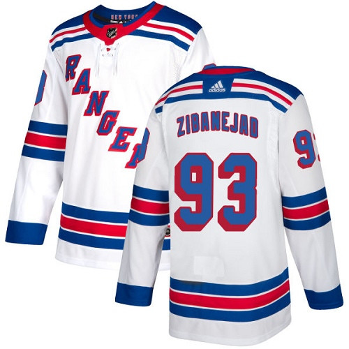 Rangers #93 Mika Zibanejad White Road Authentic Stitched Hockey Jersey