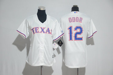 Rangers 12 Rougned Odor White Women Cool Base Jersey