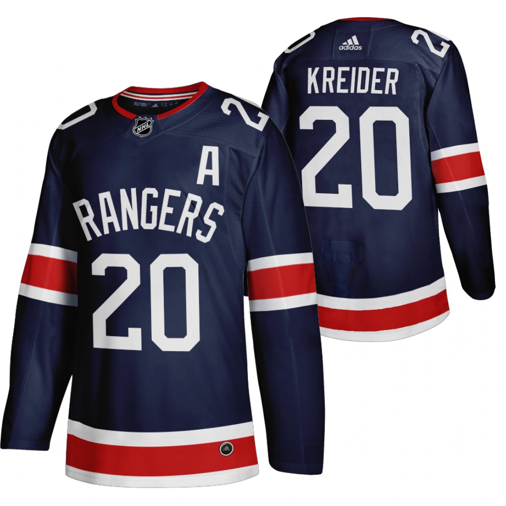Rangers 2021 Reverse Retro #20 Chris Kreider Navy Jersey Authentic