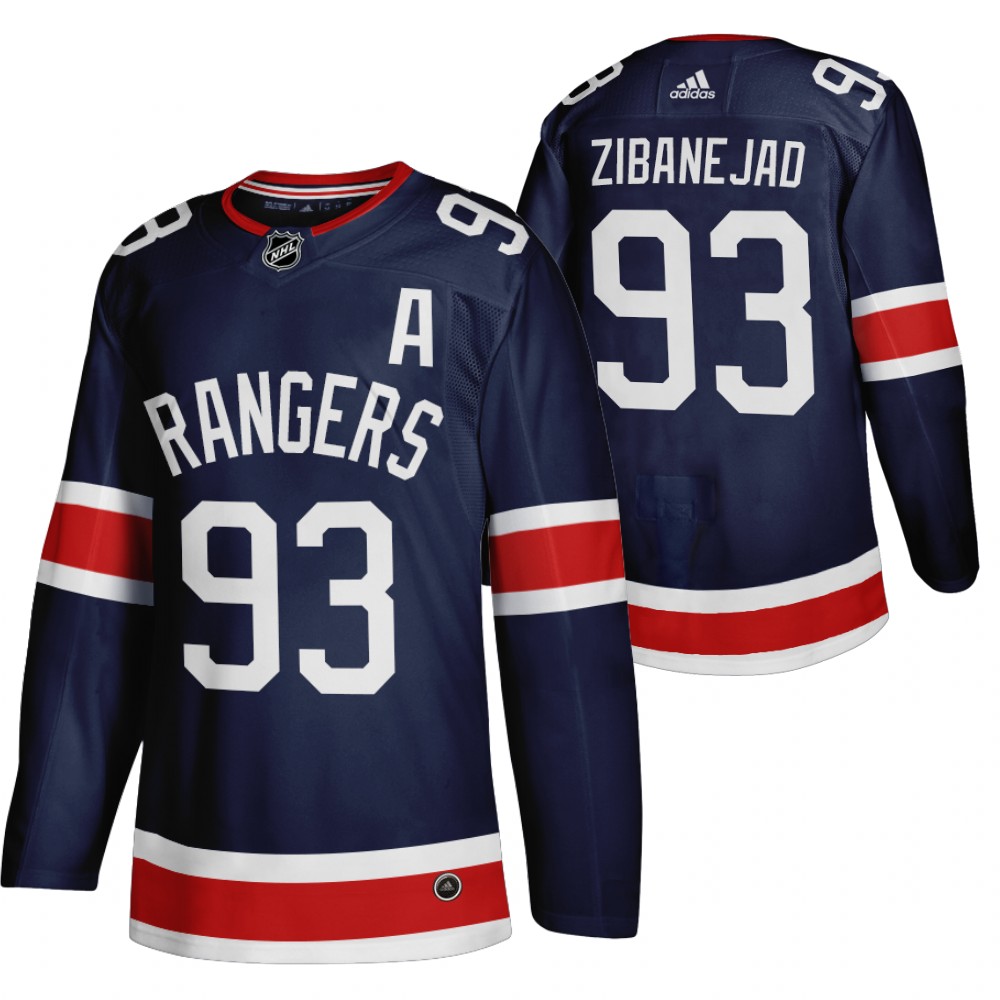 Rangers 2021 Reverse Retro #93 Mika Zibanejad Navy Jersey Authentic