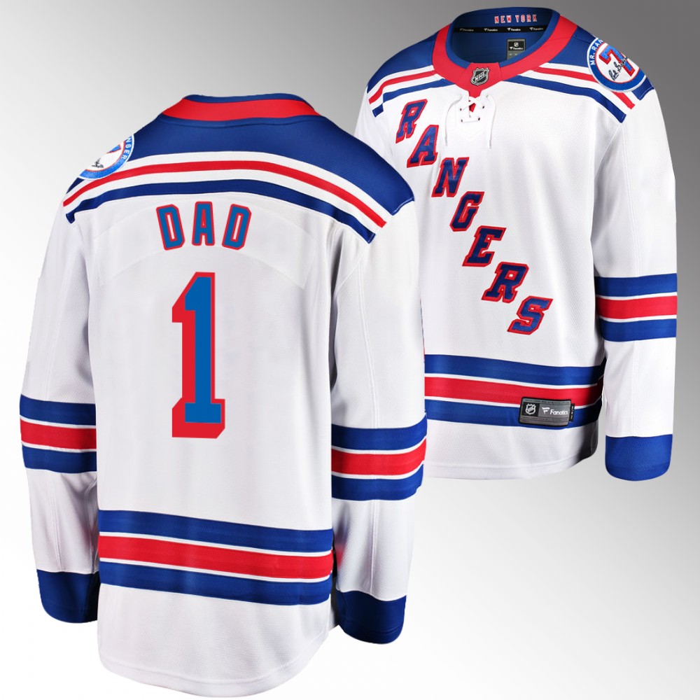 Rangers 2022 Fathers Day Gift White Jersey NO.1 Dad