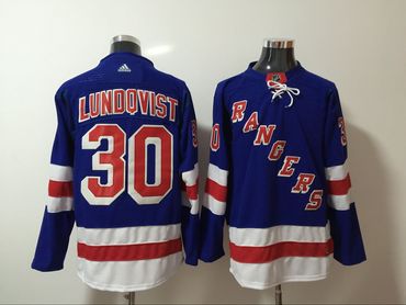 Rangers 30 Henrik Lundqvist Blue Adidas Jersey