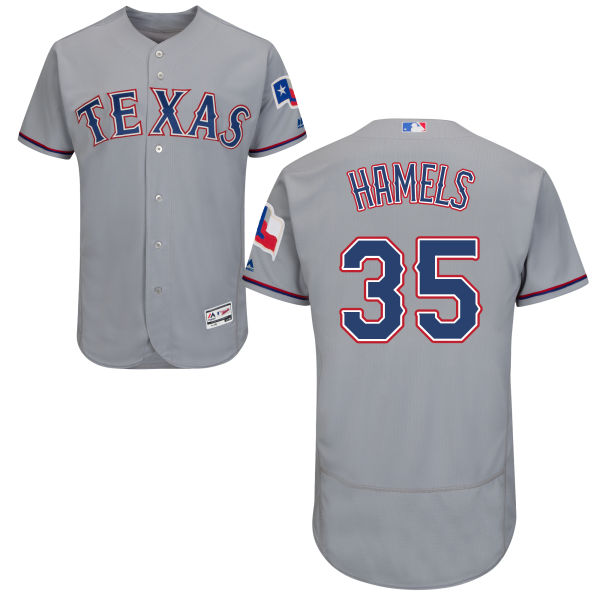 Rangers 35 Cole Hamels Gray Flexbase Jersey