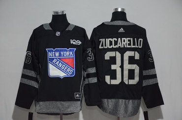 Rangers 36 Mats Zuccarello Black 1917-2017 100th Anniversary Adidas Jersey