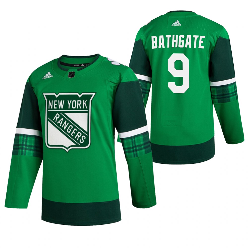 Rangers Andy Bathgate 2020 St. Patrick's Day Green #9 Jersey Authentic Player