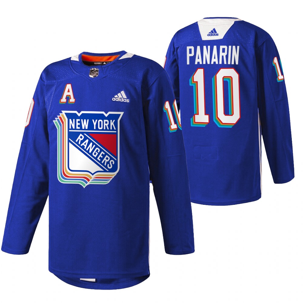 Rangers Artemi Panarin 2022 Pride Night Royal Warmup Jersey