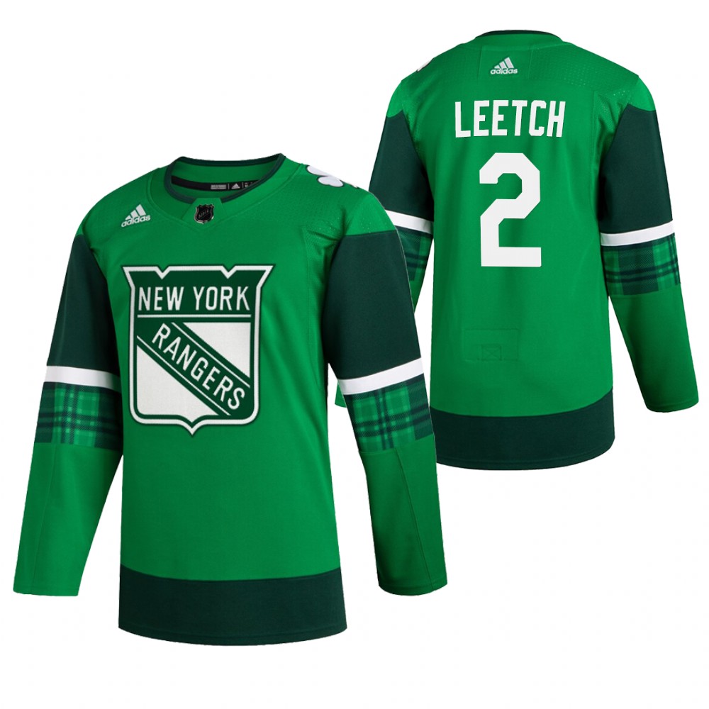 Rangers Brian Leetch 2020 St. Patrick's Day Green #2 Jersey Authentic Player