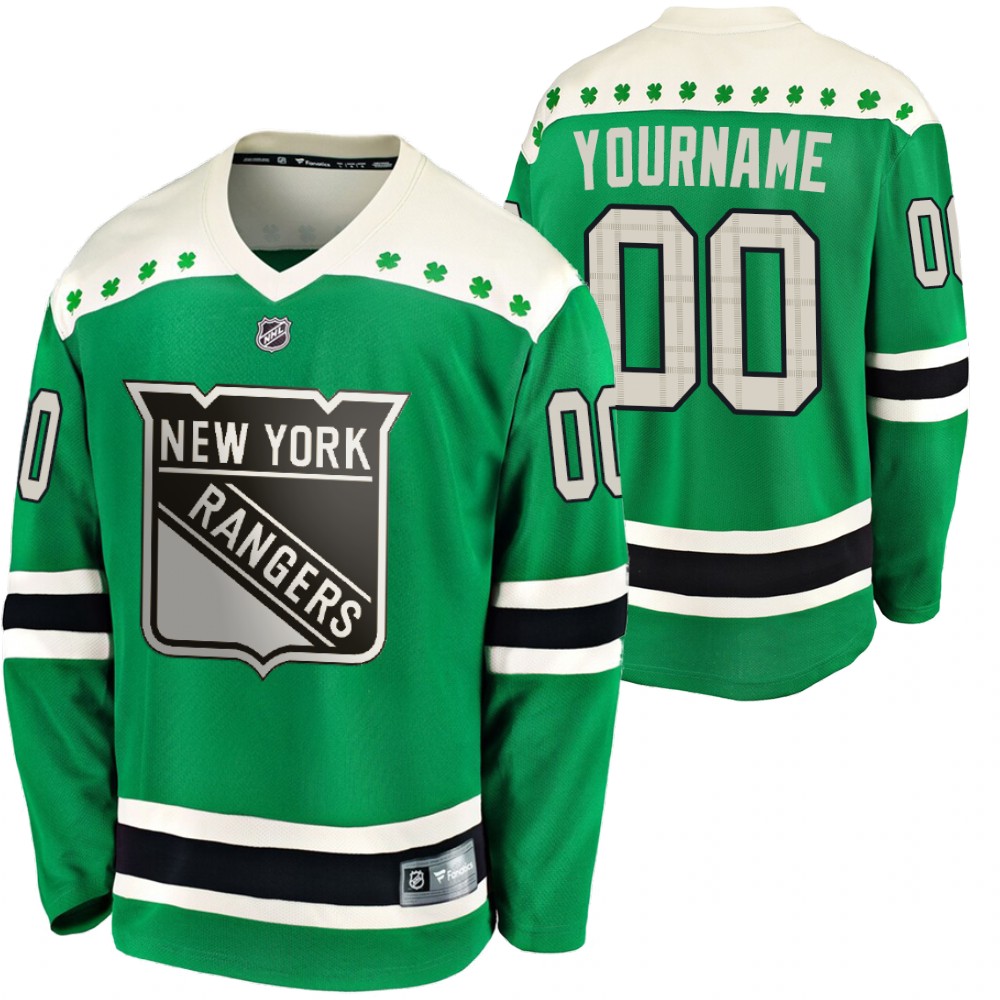 Rangers Custom 2020 St. Patrick's Day Green #00 Jersey Replica Player