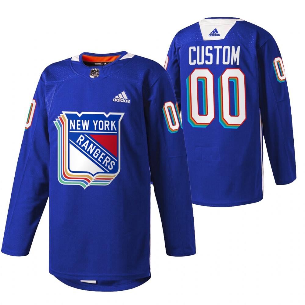 Rangers Custom 2022 Pride Night Royal Warmup Jersey