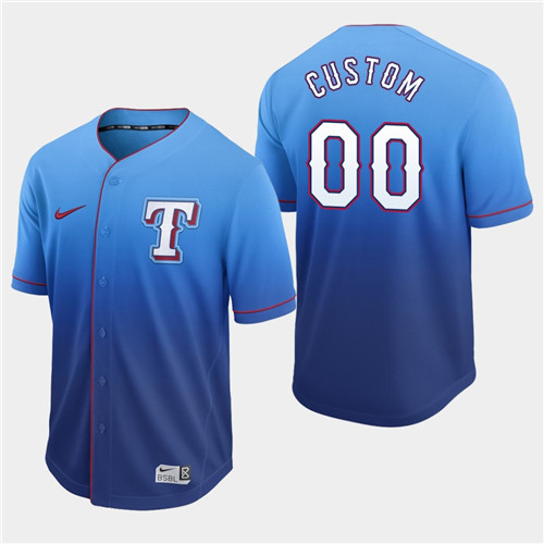 Rangers Custom Royal Fade Authentic Jersey