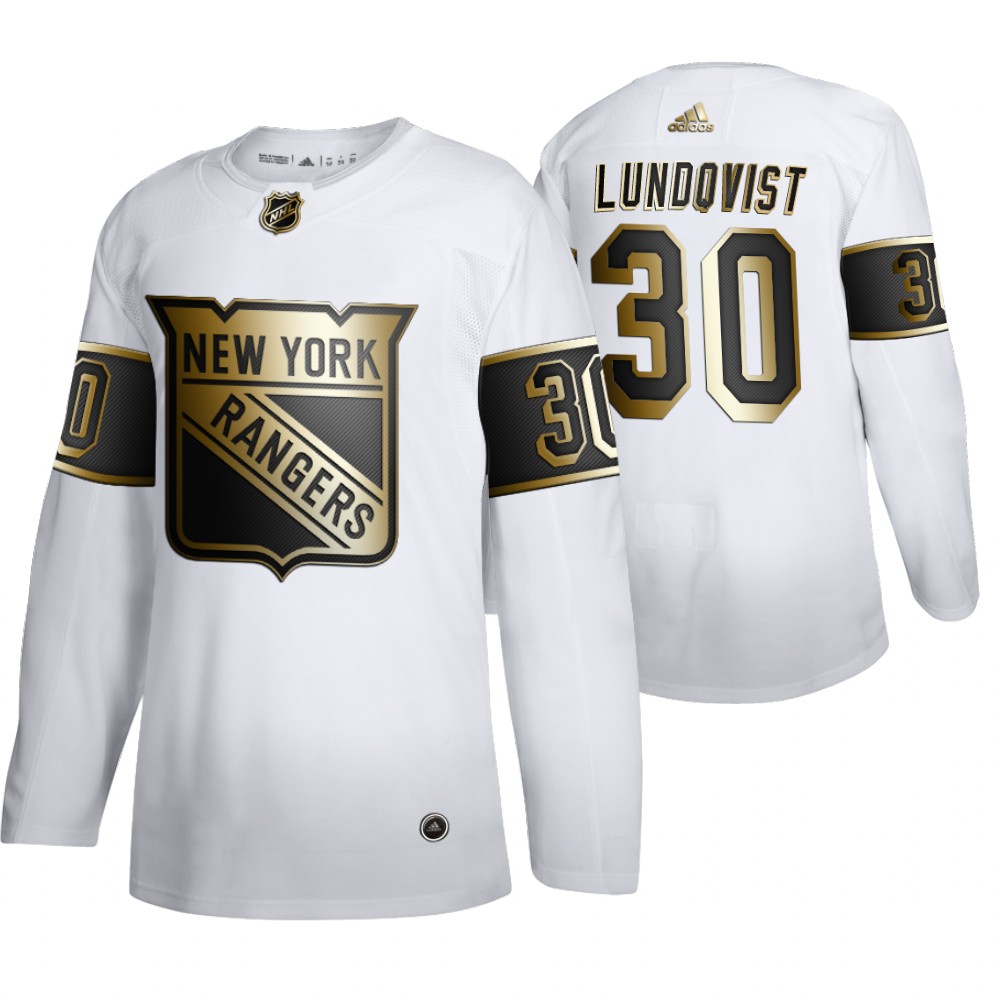Rangers Henrik Lundqvist Men's Authentic NHL Golden Edition Jersey
