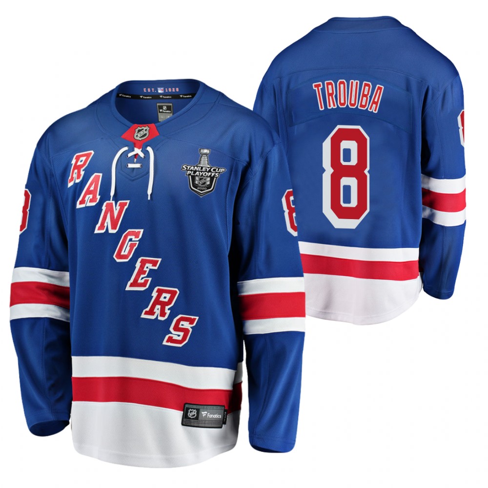 Rangers Jacob Trouba Jersey 2020 Stanley Cup Playoffs Royal Home Men's