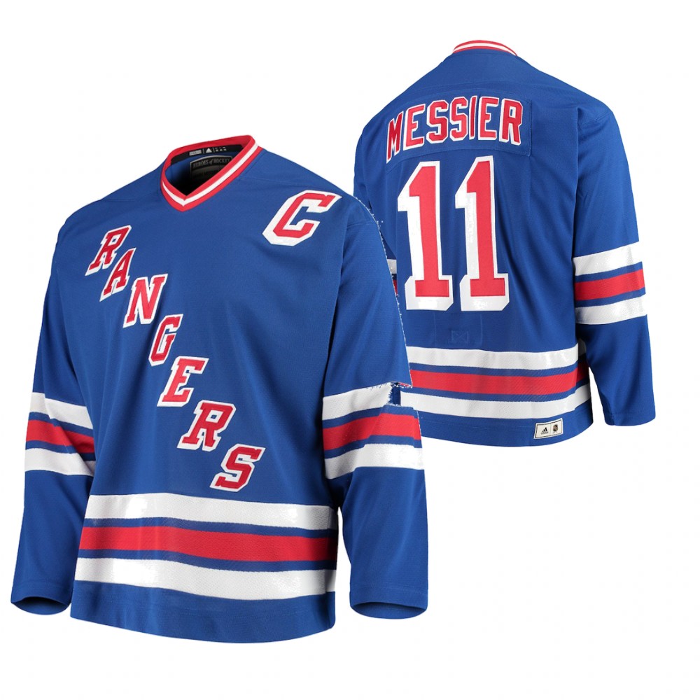 Rangers Mark Messier Blue Retired Authentic Throwback Jersey