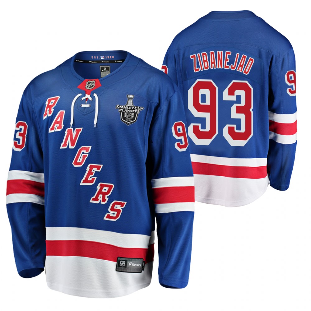Rangers Mika Zibanejad Jersey 2020 Stanley Cup Playoffs Royal Home Men's