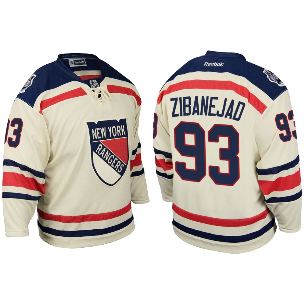 Rangers Mika Zibanejad White 2012 Winter Classic Replica Men Jersey