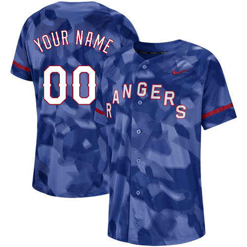 Rangers Royal Camo Fashion Men's Customized Jersey