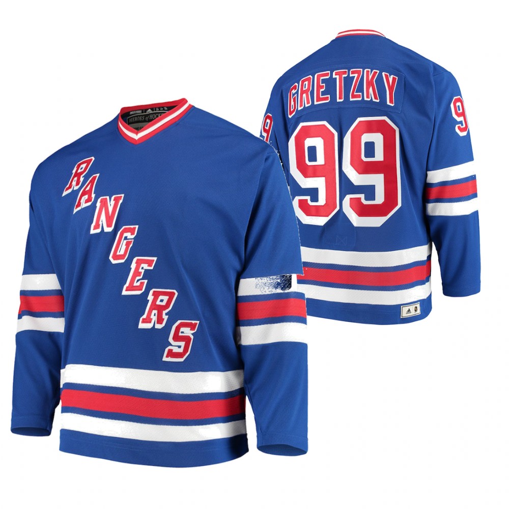 Rangers Wayne Gretzky Blue Heroes of Hockey Authentic Throwback Jersey