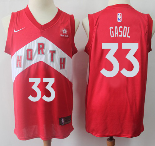 Raptors #33 Marc Gasol Red Basketball Swingman Earned Edition Jersey